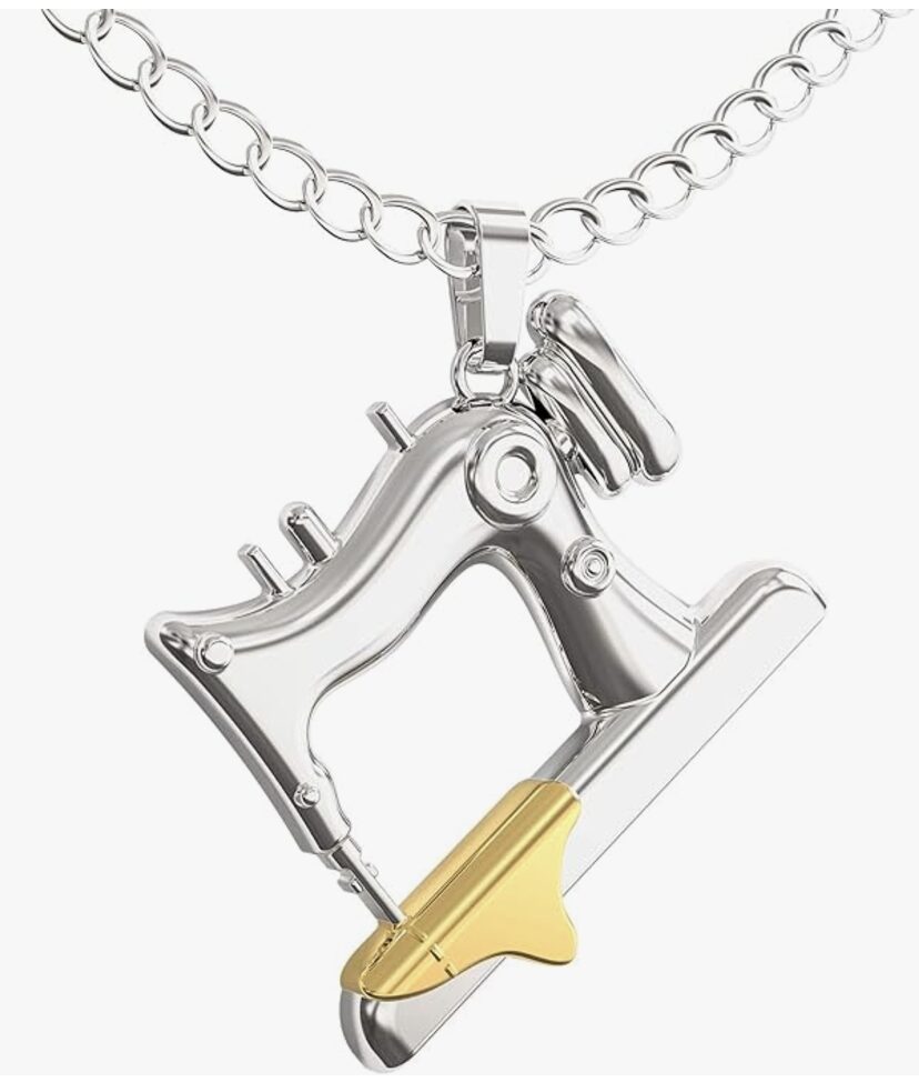 Silver Sewing Machine Necklace Silver Pewter Sewing Machine