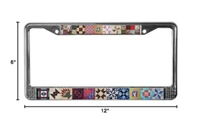 Quilters License Plate Frames - Dimensions