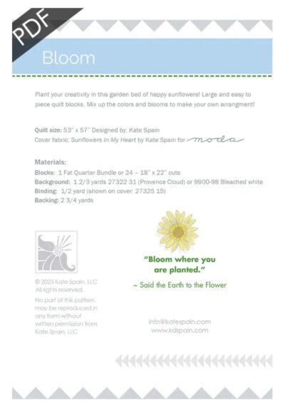 Bloom by Kate Spain - Back Cover