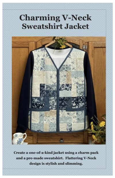 Charming V-Neck Sweatshirt Jacket - Front Cover