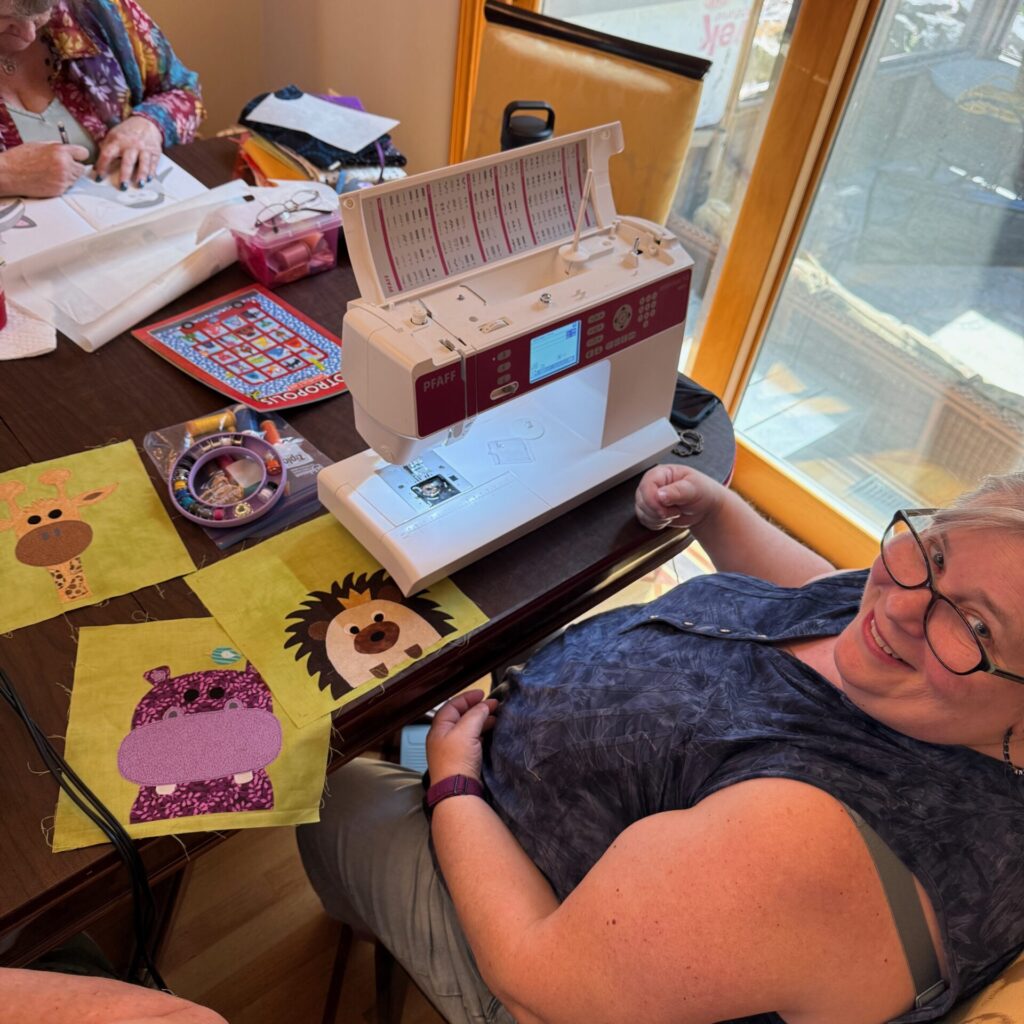 Angie Sewing Her Zootropolis Block