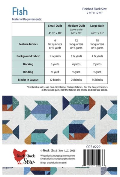 Fish by Cluck Cluck Sew - Back Cover
