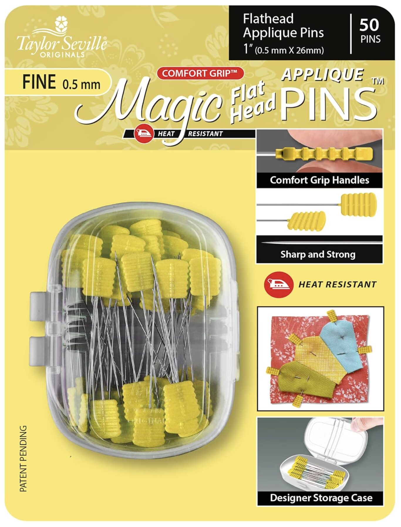 Magic Flat Head Applique Pins - Packaging