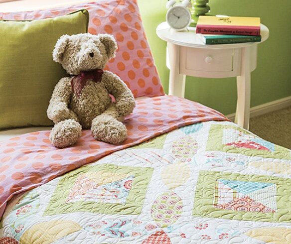 Playful Petals - Teddy Bear and Quilt