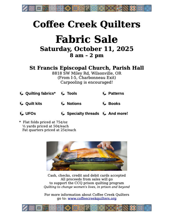 Coffee Creek Quilters - Event Flyer Image