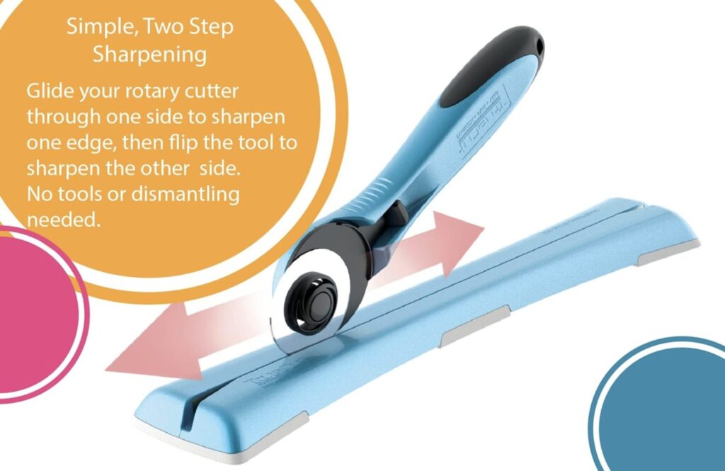 TrueCut Linear Rotary Blade Sharpener - In Use