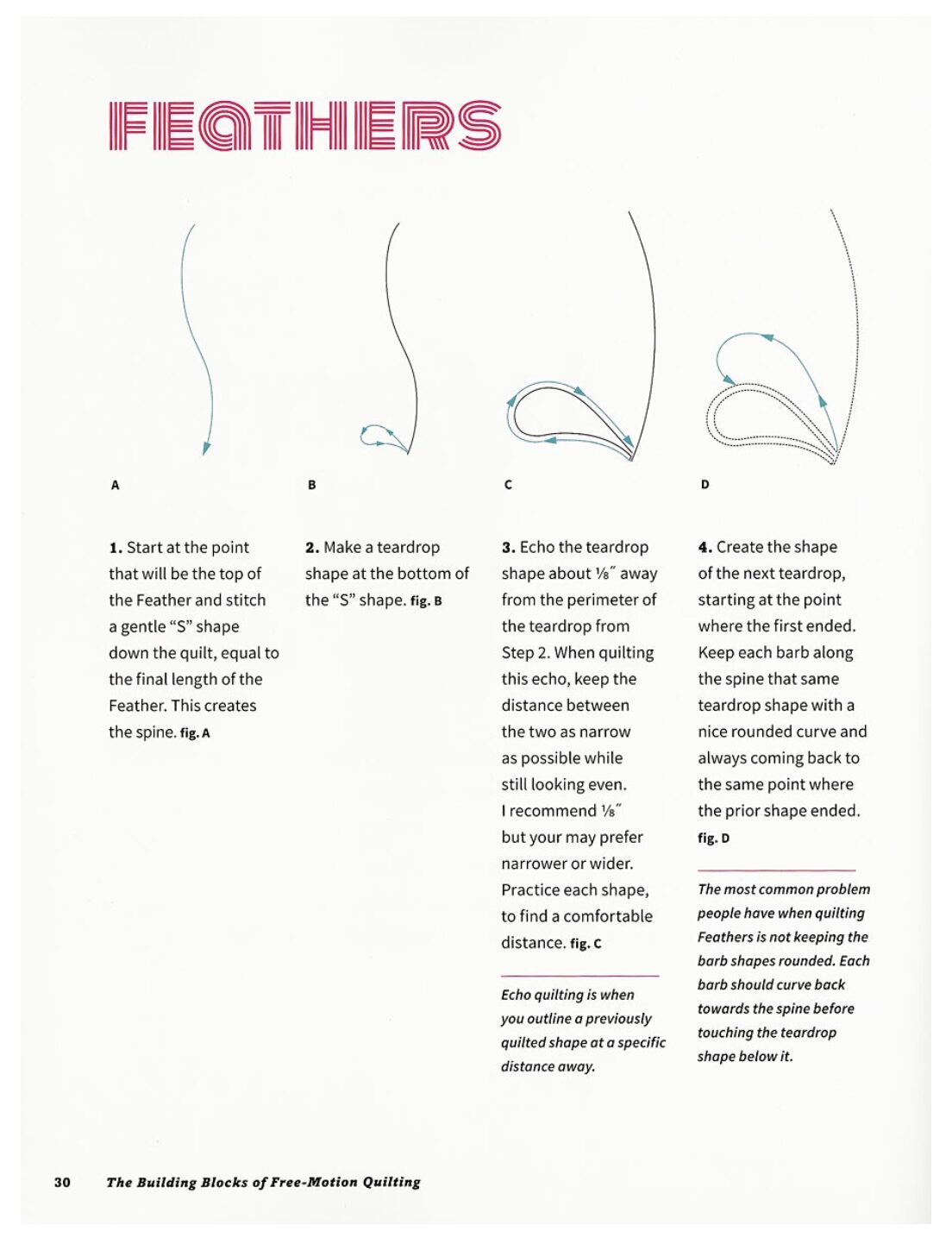 The Building Blocks of Free Motion Quilting - Feathers