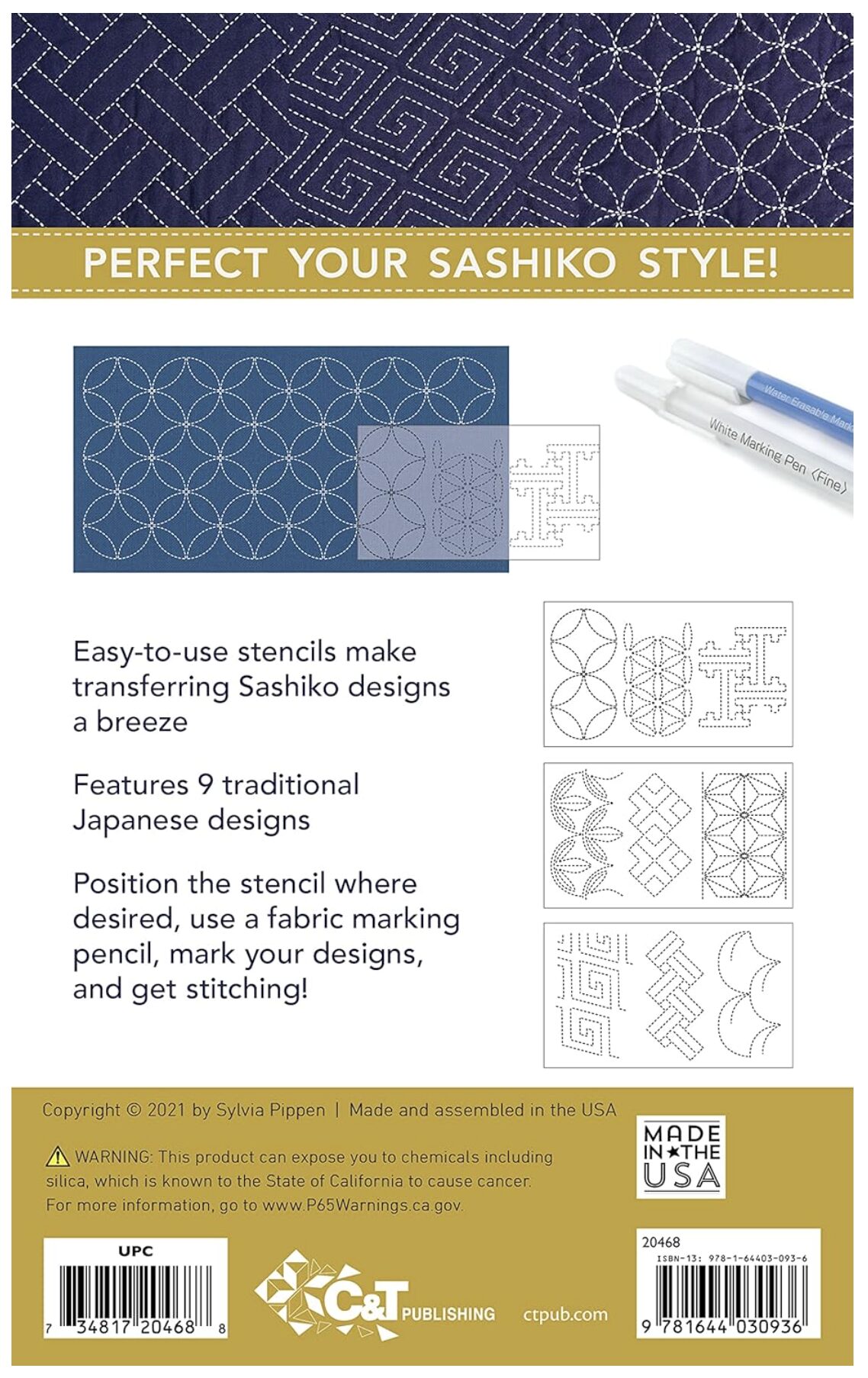 Sashiko Stencils - Back Cover