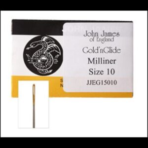 John James Size 10 GoldnGlide Milliners Needles - Product Image
