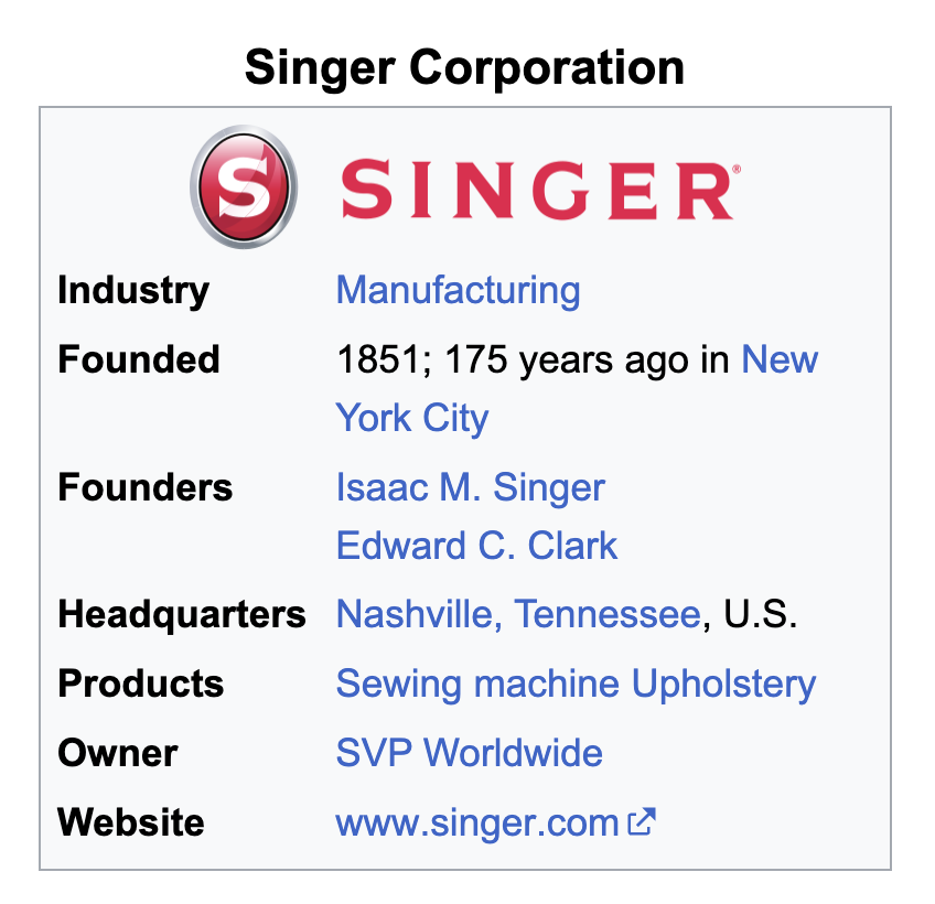 Singer Wikipedia Page
