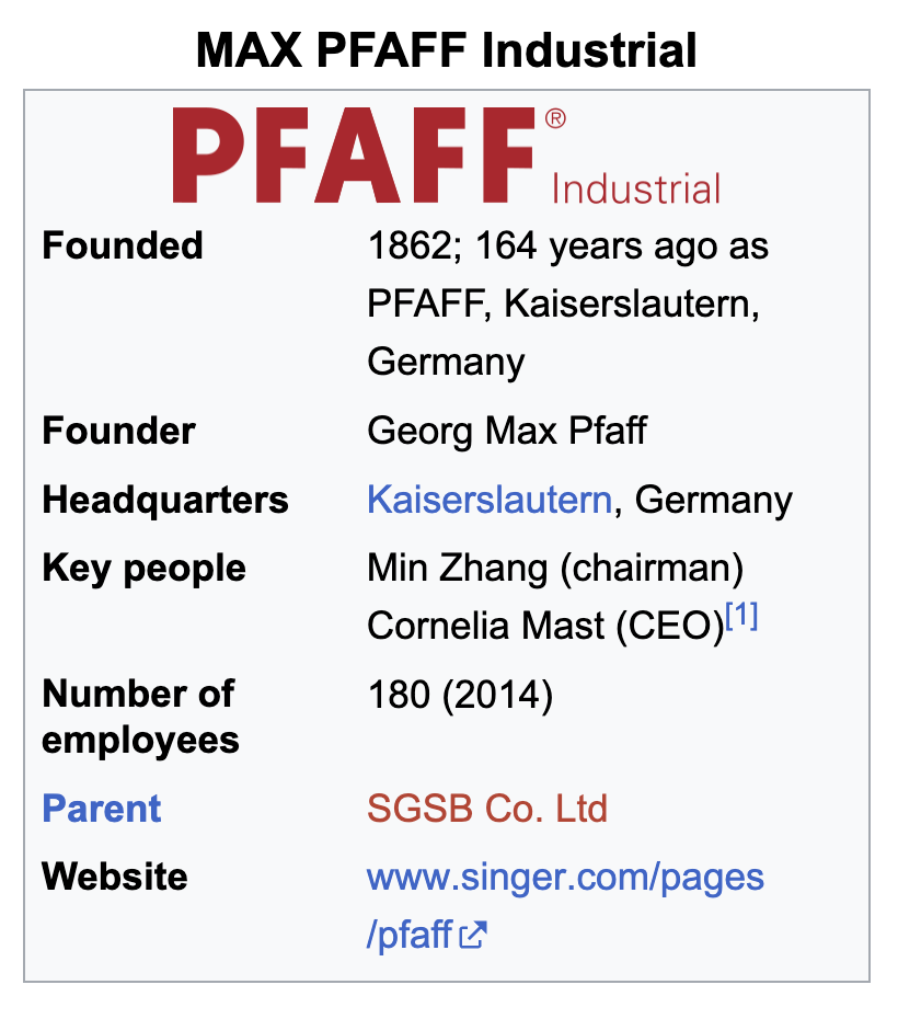 Pfaff Wikipedia Page