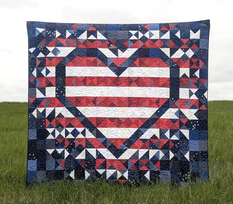 Laura Piland - Patriotic Exploding Heart Quilt