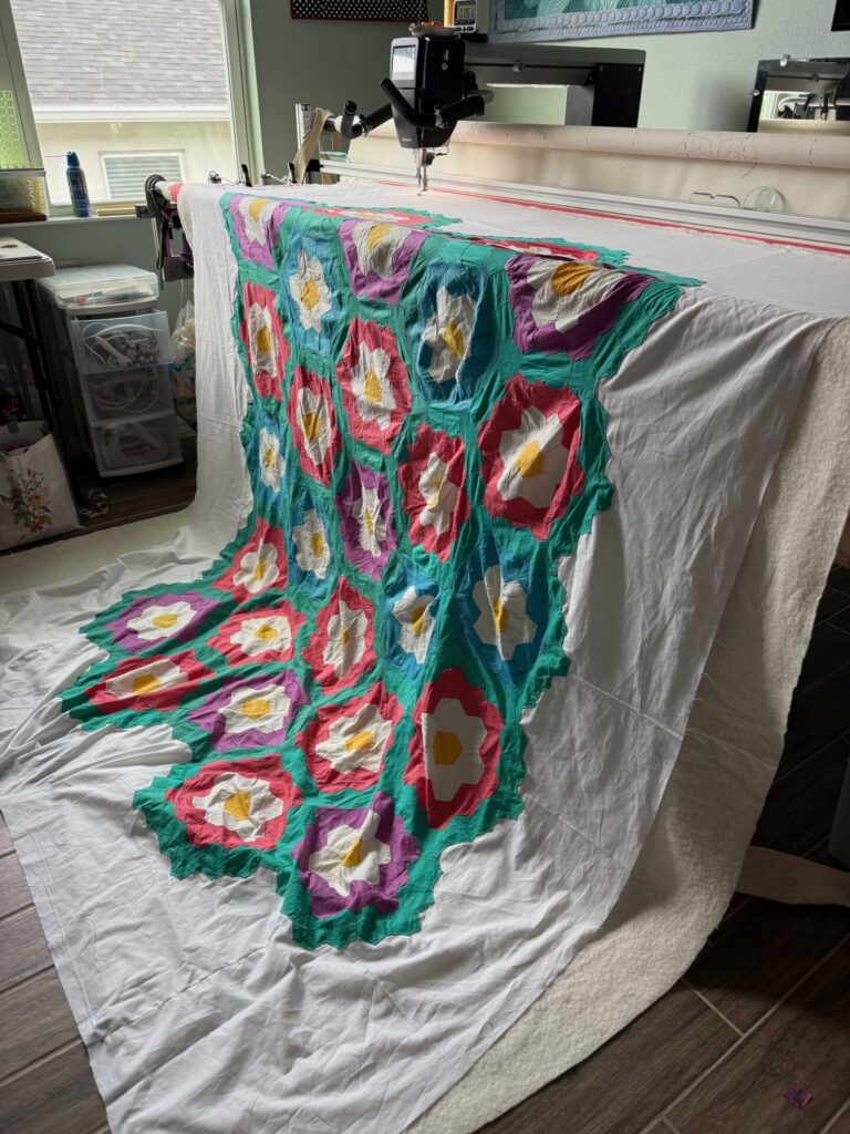 Grandmothers Flower Garden - Before Long-Arm Quilting