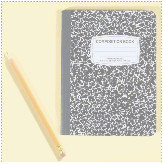 EQ8 FPP Block Drawing Class - Notebook and Pencil Image