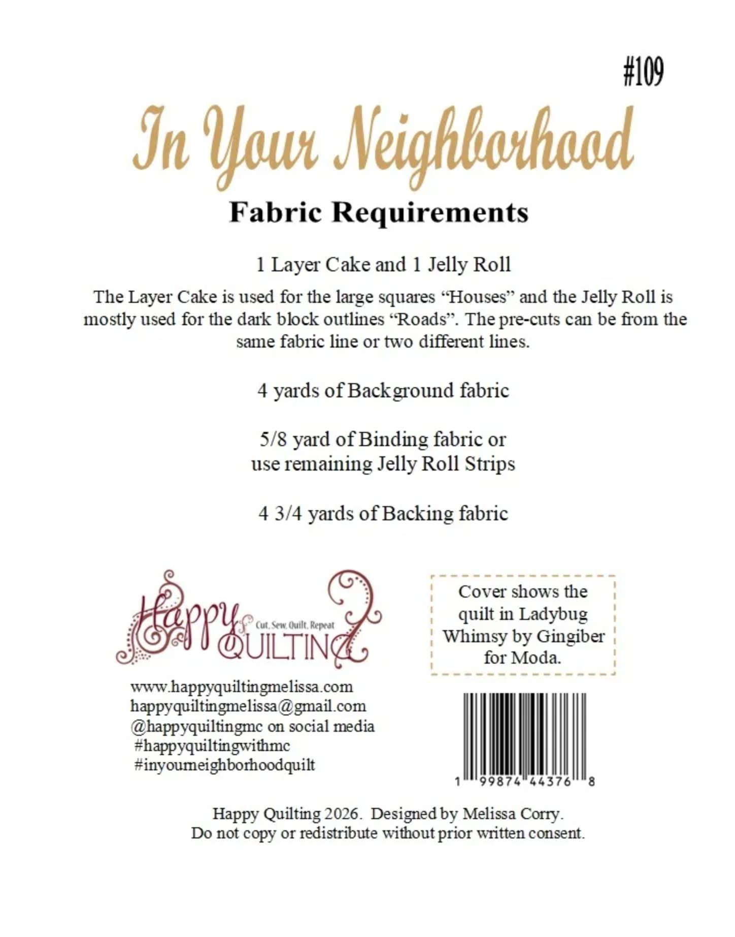 In Your Neighborhood - Back Cover