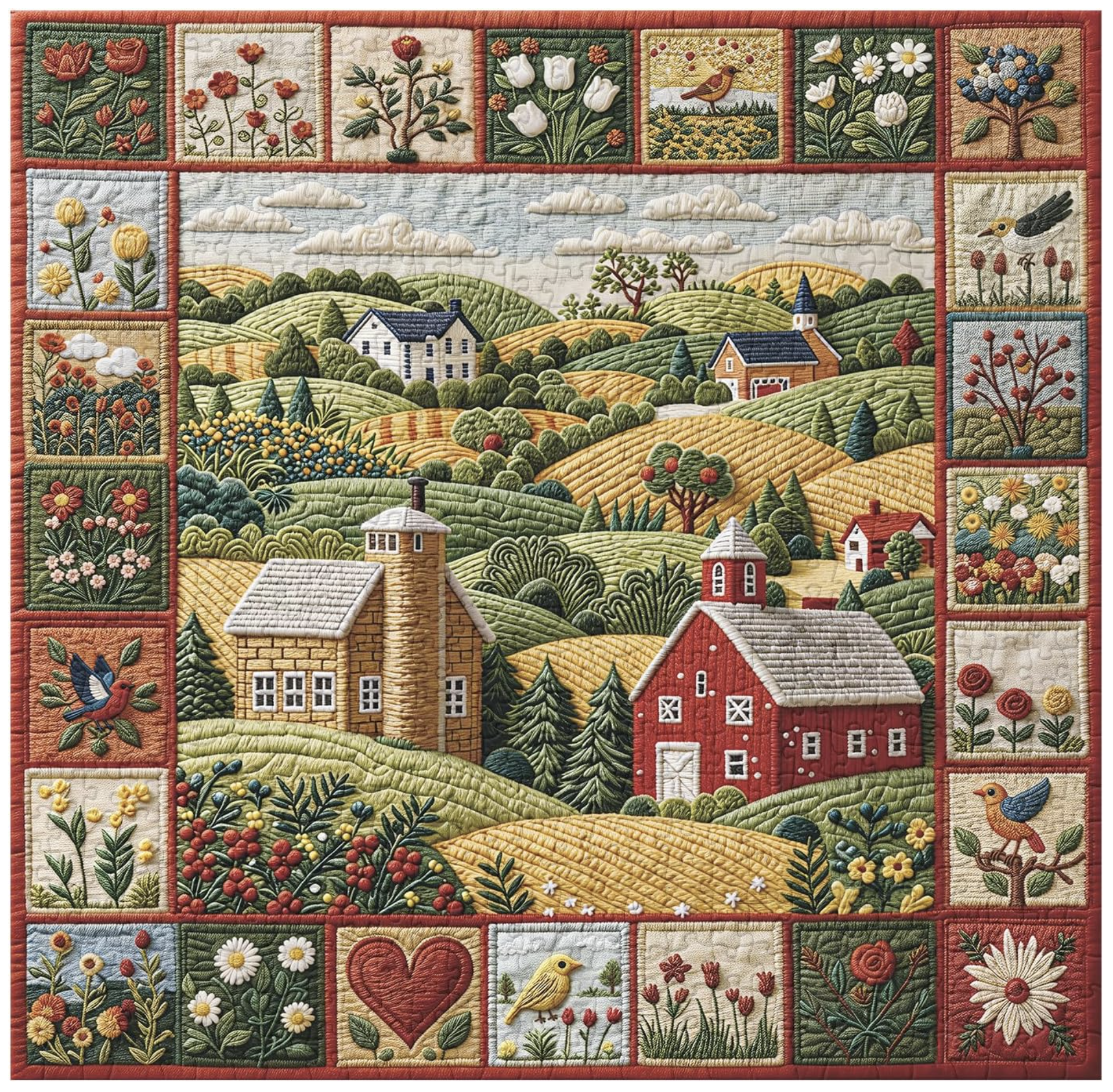 Quilted Countryside Puzzle - Full Image