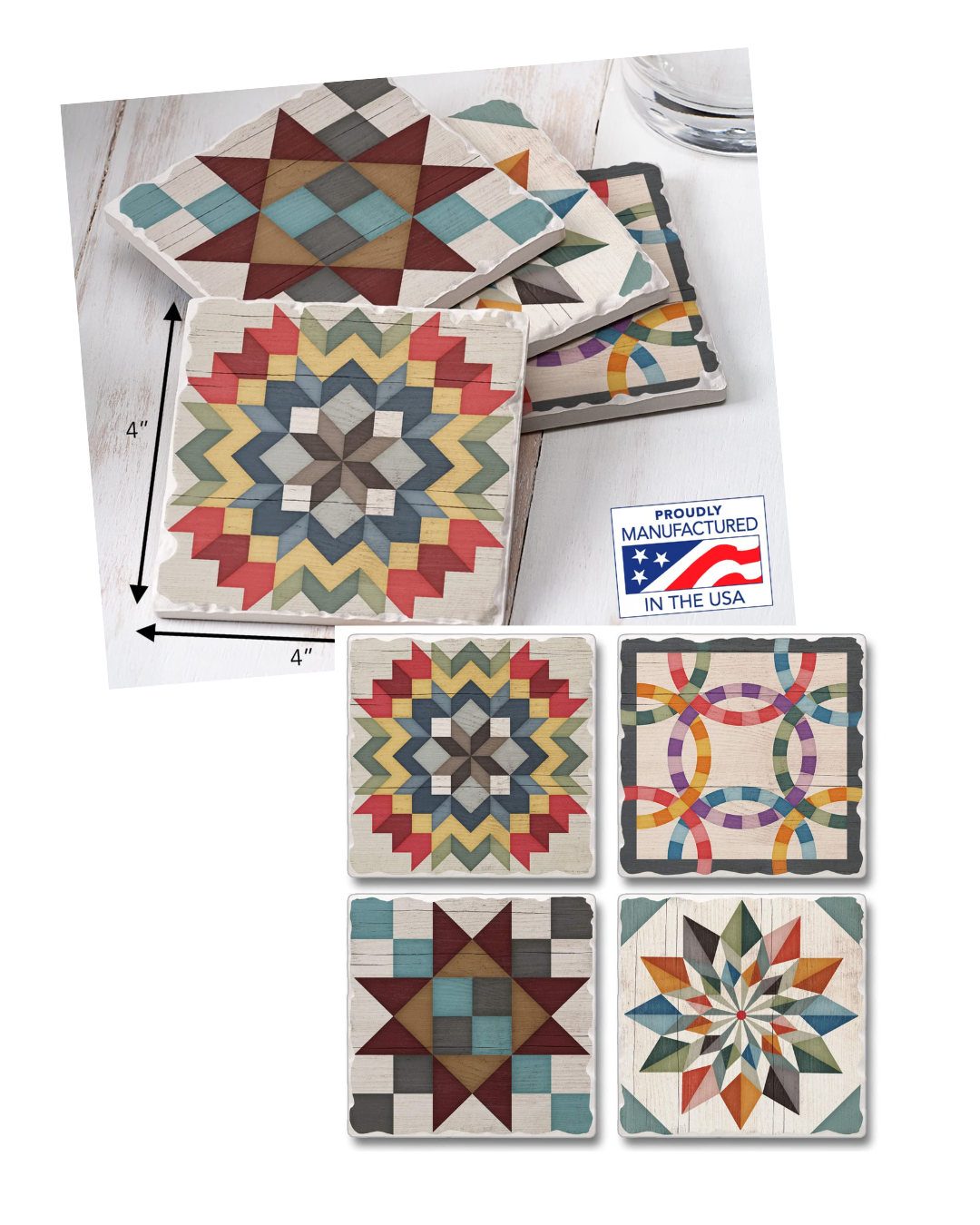 Barn Quilt Coasters - Amazon