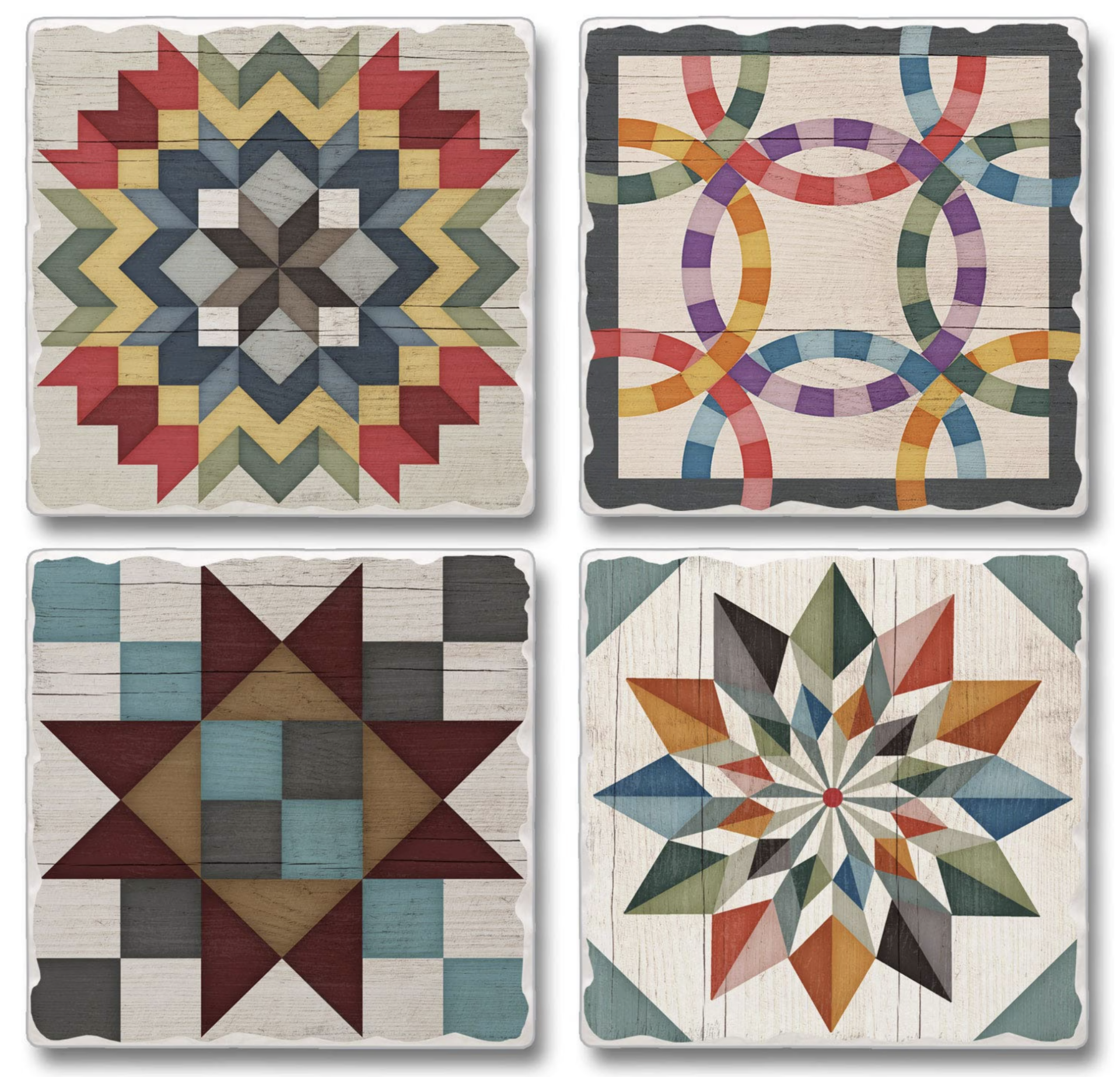 Barn Quilt Coasters - Four Different Designs