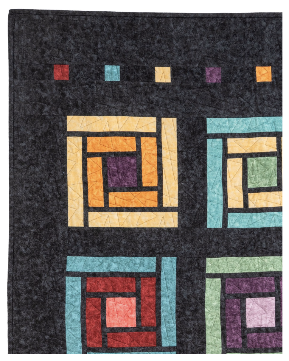 Cabin Windows - Close up of a corner of the quilt