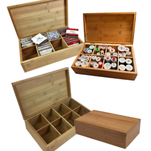 Bamboo 8 Compartment Box - Sewing Parts Online